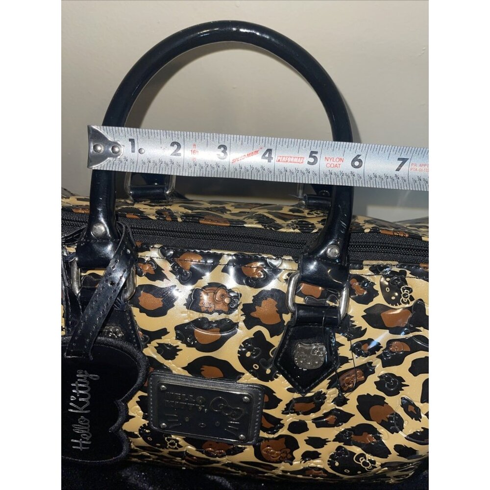 Hello Kitty Leopard Print Handbag With Black Hand… - image 4